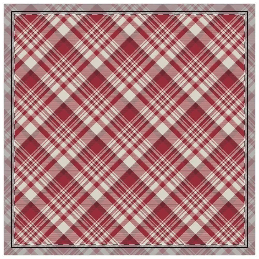 NWT Porter Anna- Crimson & Cream  Cotton Napkin 4-set, Tartan